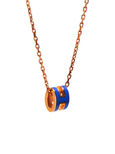 HM Pop Ache Necklace Gold Blue HM31AC010 - HERMES - BALAAN 2