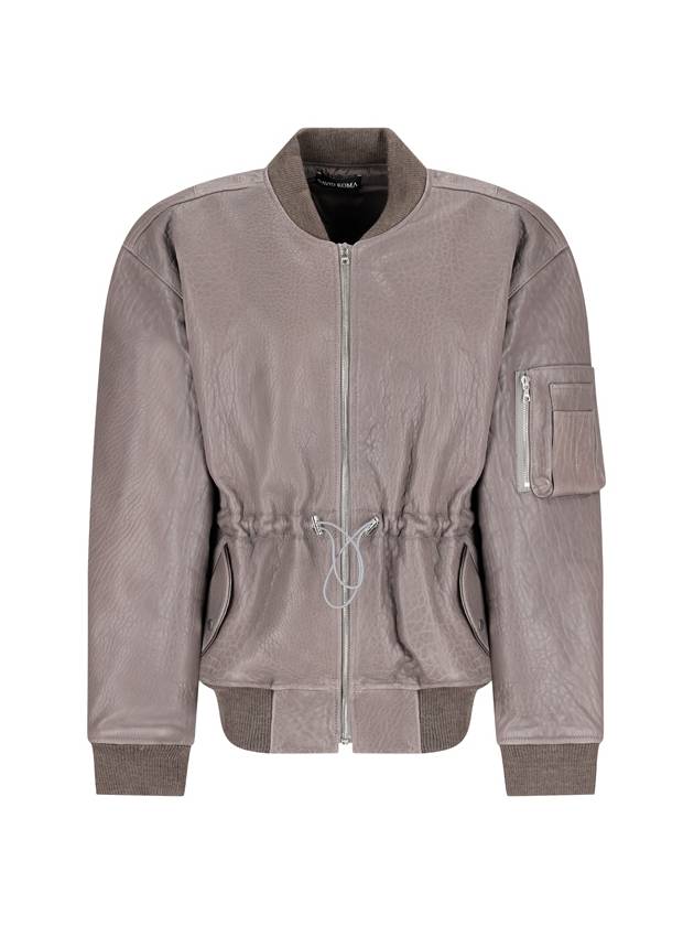 OVERSIZED ELASTIC BAND E CUFFS LEATHER JACKET - DAVID KOMA - BALAAN 1