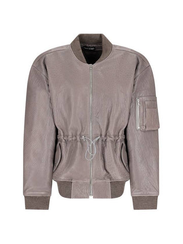 OVERSIZED ELASTIC BAND E CUFFS LEATHER JACKET - DAVID KOMA - BALAAN 1