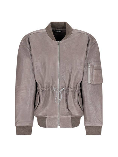 OVERSIZED ELASTIC BAND E CUFFS LEATHER JACKET - DAVID KOMA - BALAAN 1