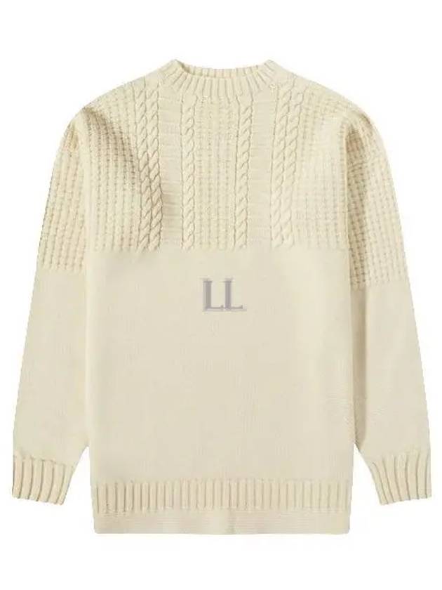 Crew Neck Cable Wool Knit Top Ivory - MAISON MARGIELA - BALAAN 2