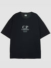 20/1 Jersey Boxy Logo Short Sleeve T-Shirt Black - CP COMPANY - BALAAN 2