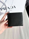 Triangle Logo Vitello Micro Grain 3 fold Half Wallet 2MO100 2CB2 F0002 - PRADA - BALAAN 2