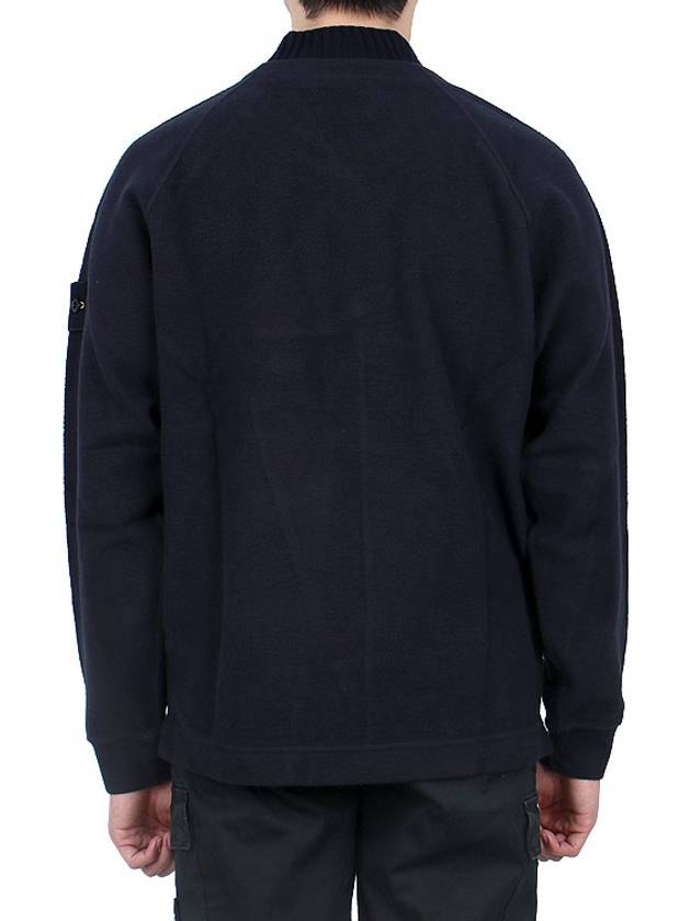 Garment Dyed Gauze Mock Neck Sweatshirt Navy - STONE ISLAND - BALAAN 5