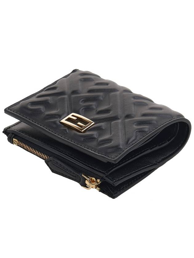 Slim Baguette Embossed FF Logo Half Wallet Black - FENDI - BALAAN 5