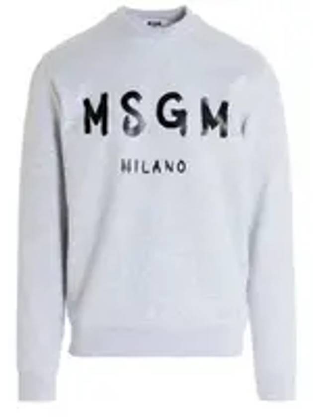 Milano Brushed Logo Cotton Sweatshirt Grey - MSGM - BALAAN 2