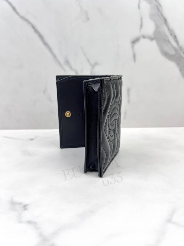 GG Marmont Matelasse Flap Card Wallet Black - GUCCI - BALAAN 6