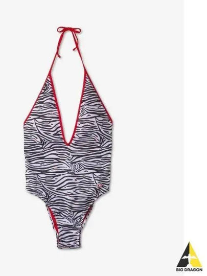 Zebra print halter neck one piece swimsuit A096520LGAU - DIESEL - BALAAN 2