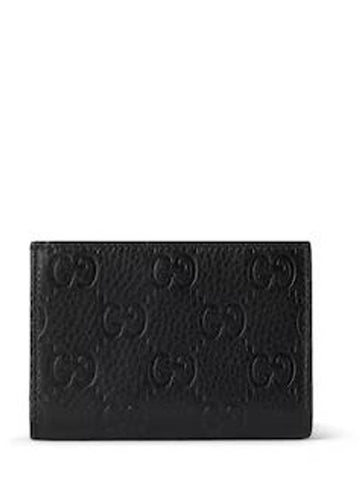 GG Emblem Medium Leather Half Wallet Black - GUCCI - BALAAN 1