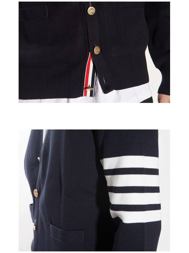 Milano Stitch 4 Bar Cardigan Navy - THOM BROWNE - BALAAN 8