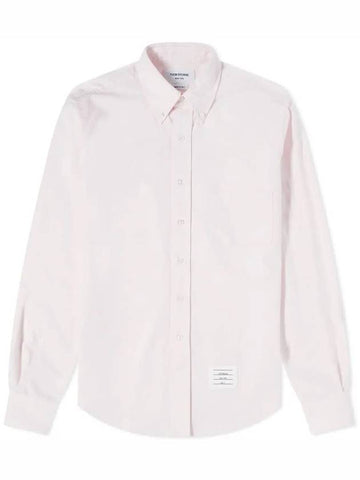 4-Bar Striped Cotton Oxford Long Sleeve Shirt Light Pink - THOM BROWNE - BALAAN 1