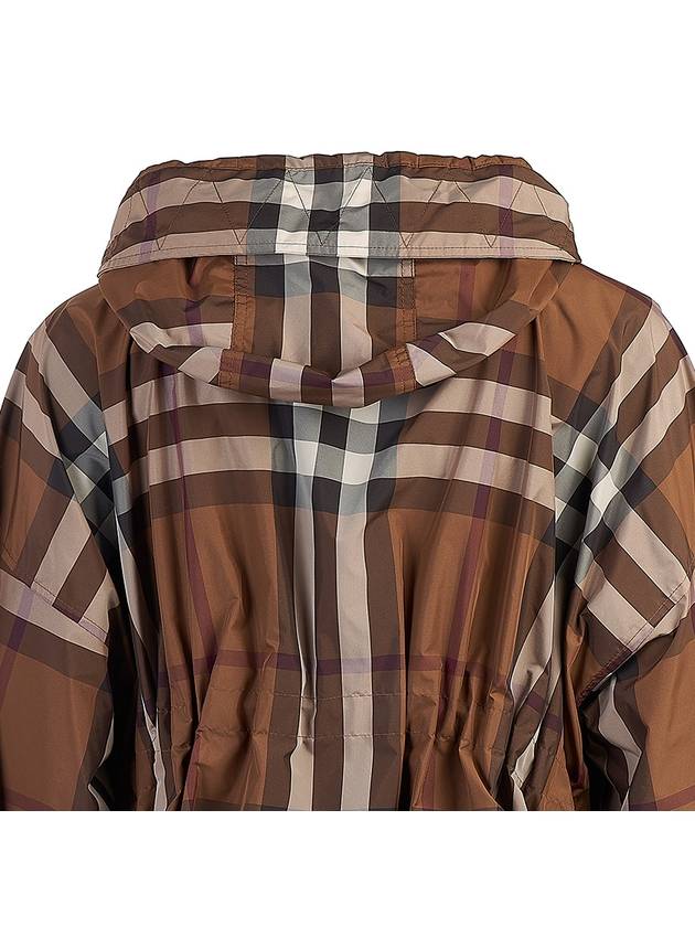 Check Hooded Jacket Dark Birch Brown - BURBERRY - BALAAN 6