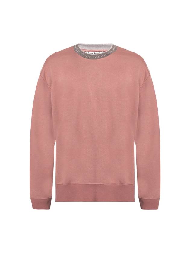 Neck Logo Oversized Fit Sweatshirt Mauve Purple - ACNE STUDIOS - BALAAN 1