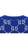 GG Cotton Intarsia Jumper Cobalt Knit Top Blue - GUCCI - BALAAN 8