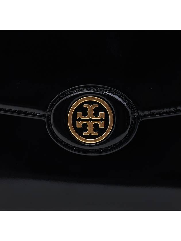 Robinson Spazzolato Convertible Logo Shoulder Bag Black - TORY BURCH - BALAAN 8