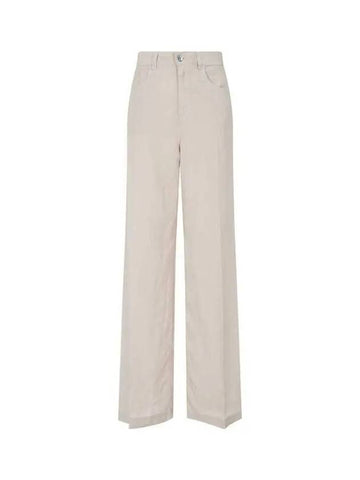 Women s Regular Fit Linen Denim Pants Beige 271223 - EMPORIO ARMANI - BALAAN 1