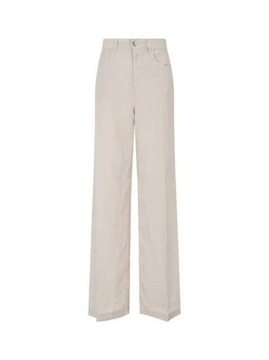 Women s Regular Fit Linen Denim Pants Beige 271223 - EMPORIO ARMANI - BALAAN 1