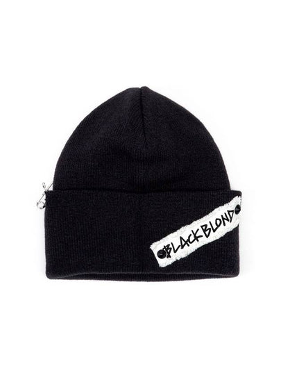 Side Patch Long Beanie Black - BLACKBLOND - BALAAN 2