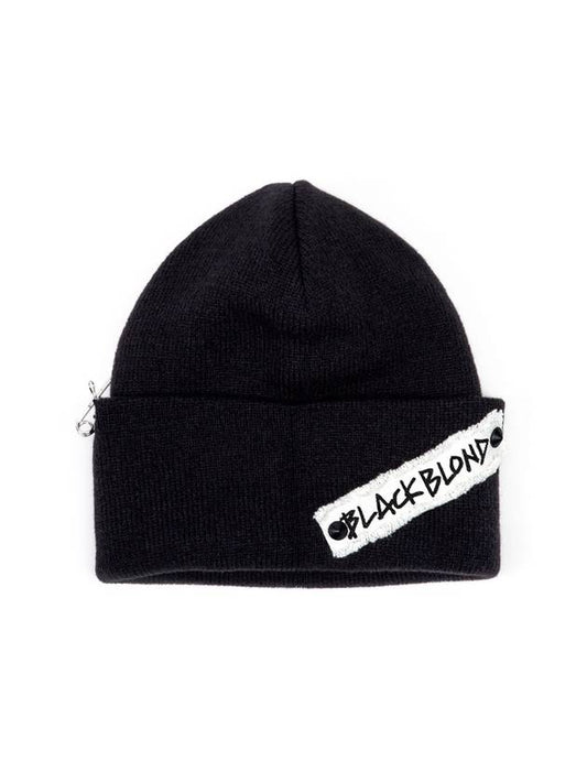 BBD Side Patch Long Beanie Black - BLACKBLOND - BALAAN 2