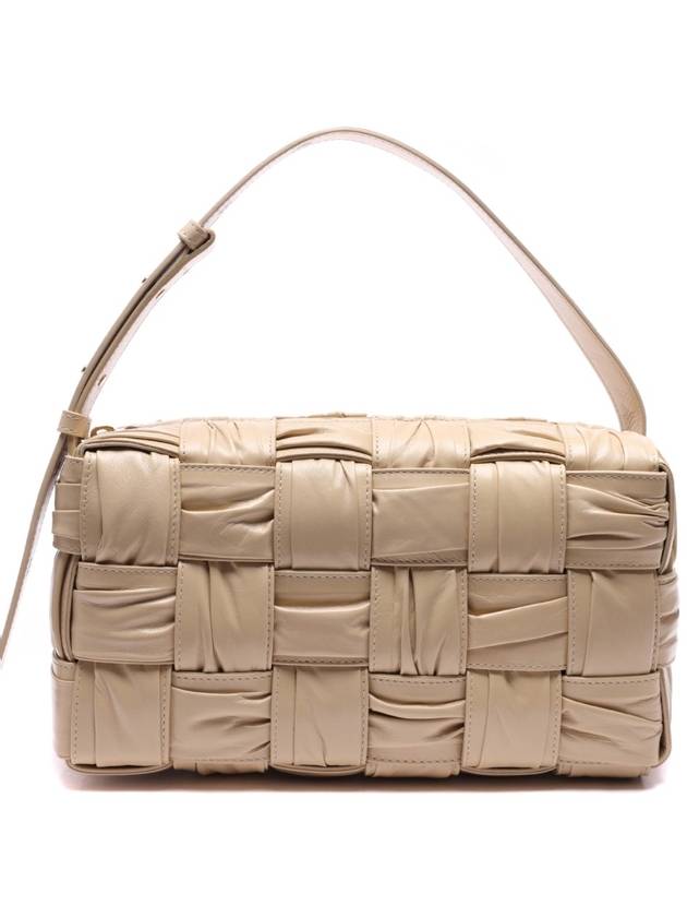 Brick Cassette Leather Shoulder Bag Beige - BOTTEGA VENETA - BALAAN 3