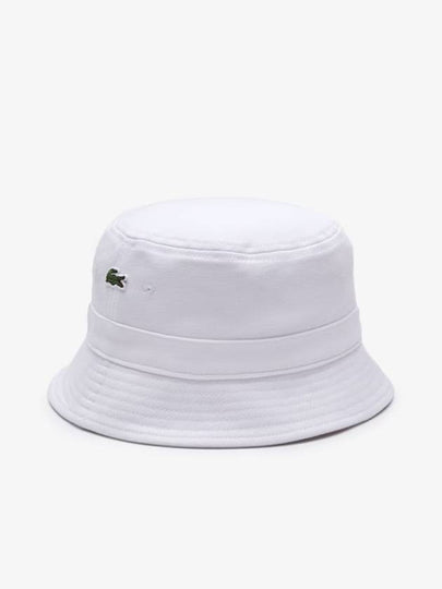 Unisex Organic Cotton Bucket Hat White - LACOSTE - BALAAN 2