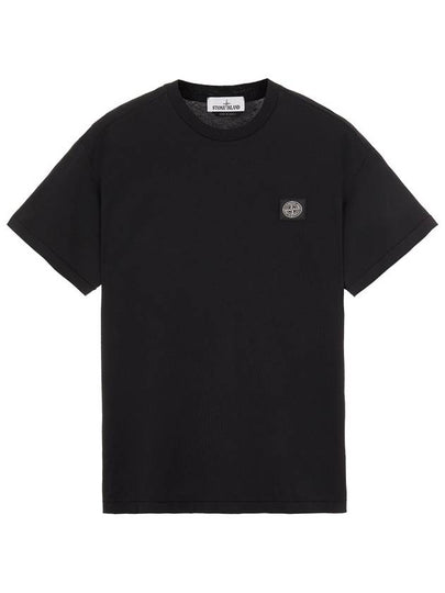 Logo Patch Short Sleeves T-Shirt Black - STONE ISLAND - BALAAN 2