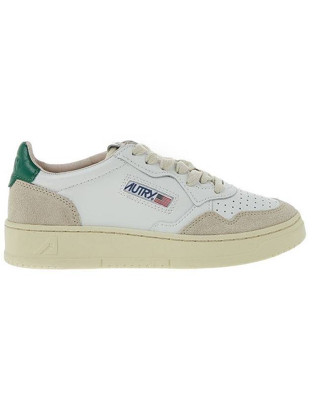 Medalist Suede Green Tab Low Top Sneakers White Beige - AUTRY - BALAAN 3