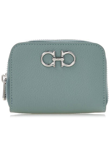 Ferragamo Women's Gancini Logo Zipper Bicycle Wallet 22 0406 LUCKY CHAR CALF 0770060 - SALVATORE FERRAGAMO - BALAAN 1