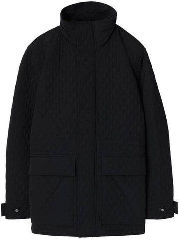 Check Hooded Quilted Jacket Black - BURBERRY - BALAAN 1