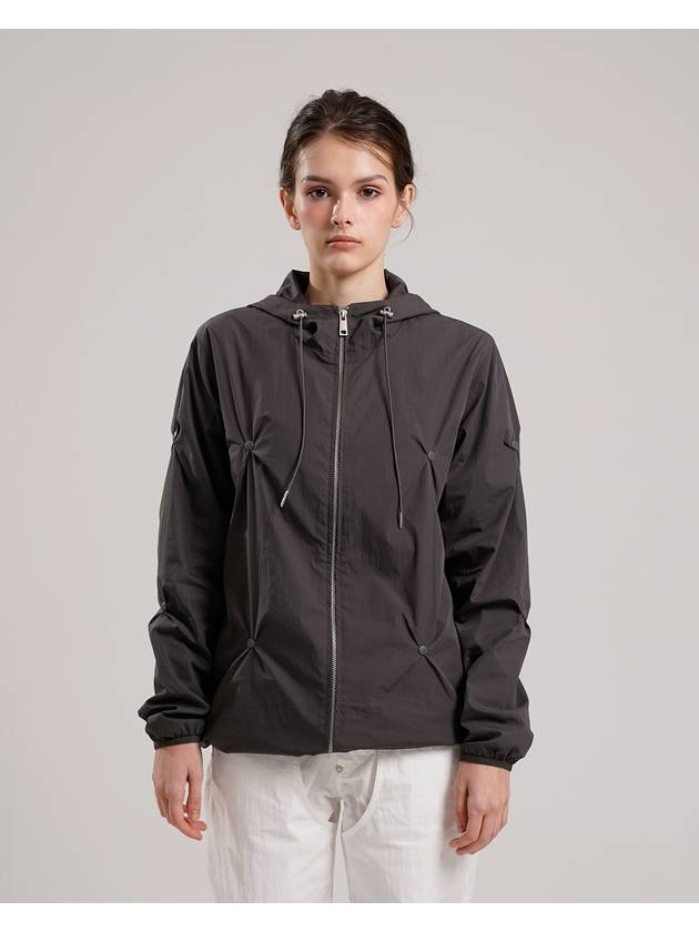 Snap Crinkle Track Jacket Charcoal - TUDE - BALAAN 1