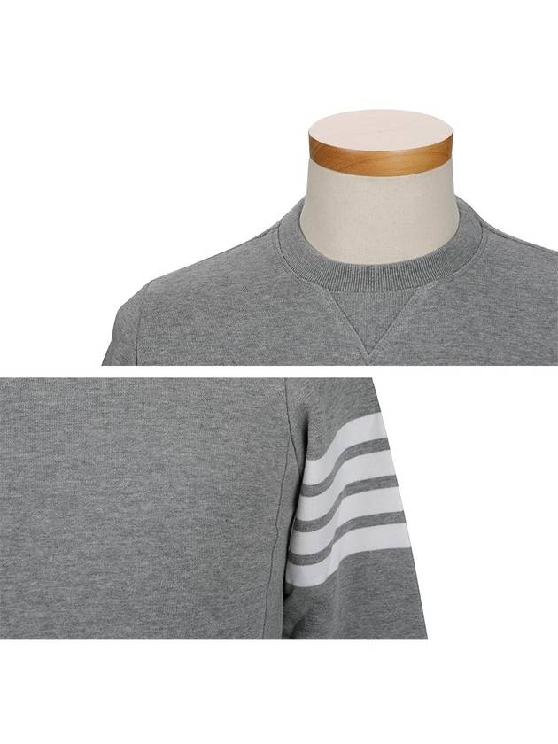 4 Bar Loopback Jersey Sweatshirt Light Grey - THOM BROWNE - BALAAN 5