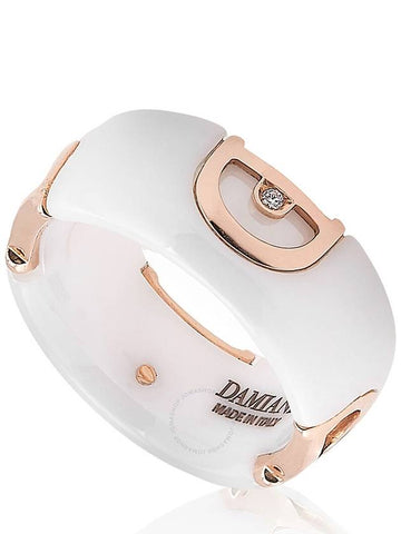 Damiani D.Icon Ceramic, Pink Gold and Diamond Ring, Size 9 - DAMIANI - BALAAN 1