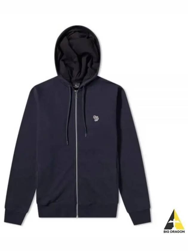 Zebra Logo Cotton Zip Up Hoodie Navy - PAUL SMITH - BALAAN 2