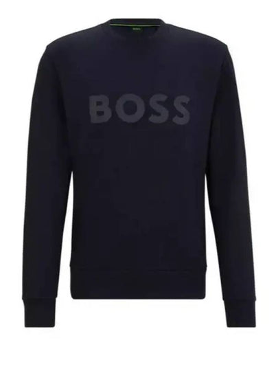 Logo Print Long Sleeve T-Shirt Dark Blue - HUGO BOSS - BALAAN 2