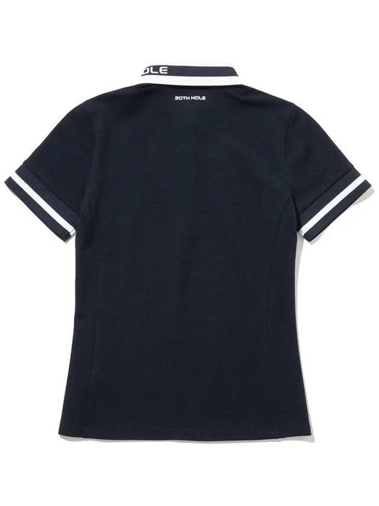 YOKO Collar Neck Point PK Women’s Short Sleeve T-Shirt NAVY - 20THHOLE - BALAAN 2