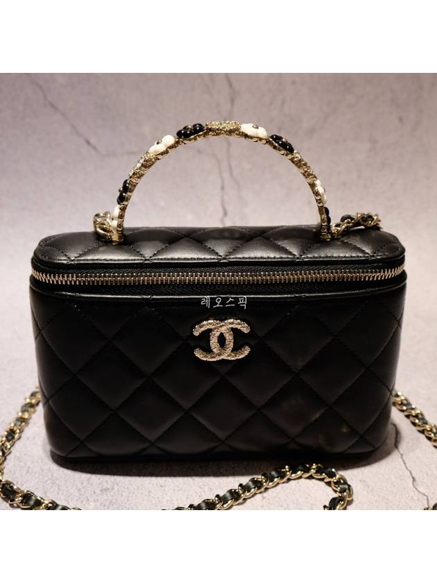 Camellia flower handle vanity top handle pouch mini bag AP3576 - CHANEL - BALAAN 1