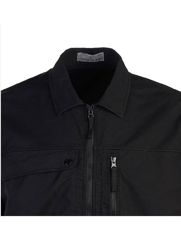 Supima Cotton Twill Stretch-TC Jacket Black - STONE ISLAND - BALAAN 5