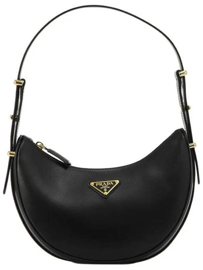 Arque Leather Shoulder Bag Black - PRADA - BALAAN 2