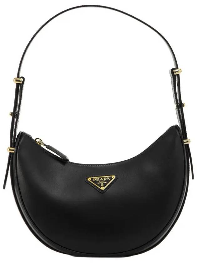 Arque Leather Shoulder Bag Black - PRADA - BALAAN 3