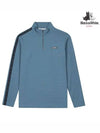 Men s shoulder sleeve color combination half zip up t shirt 9112GXLP SKY BLUE - BLACK&WHITE - BALAAN 1