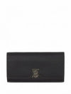 TB Logo Grainy Leather Continental Long Wallet Black - BURBERRY - BALAAN 2