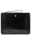 Women's Skull Embossed Zipper Clutch Bag Black - ALEXANDER MCQUEEN - BALAAN 2