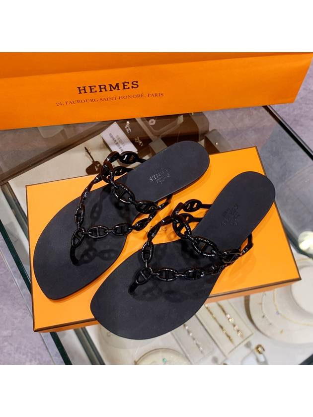 women sandals island noir sandals black - HERMES - BALAAN 2