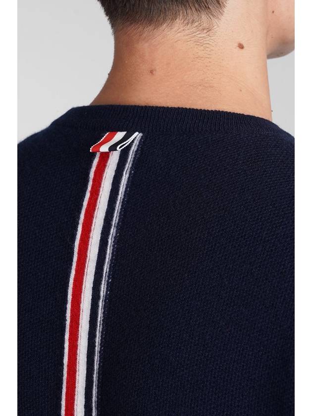 Arm Band Merino Wool Pique Knit Top Navy - THOM BROWNE - BALAAN 6