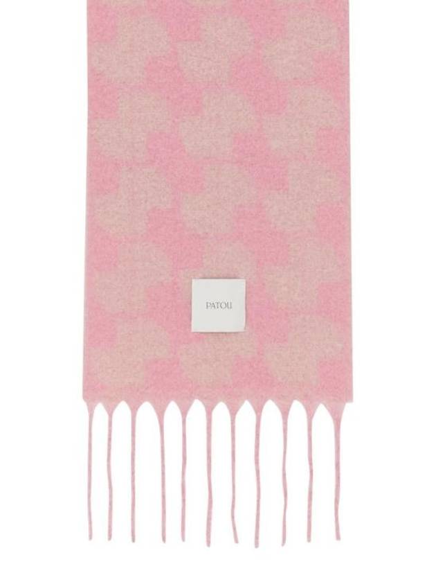 Logo Patch Alpaca Scarf Pink - PATOU - BALAAN 2