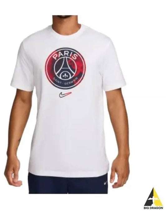 PSG Crest Short Sleeve T-Shirt White - NIKE - BALAAN 2