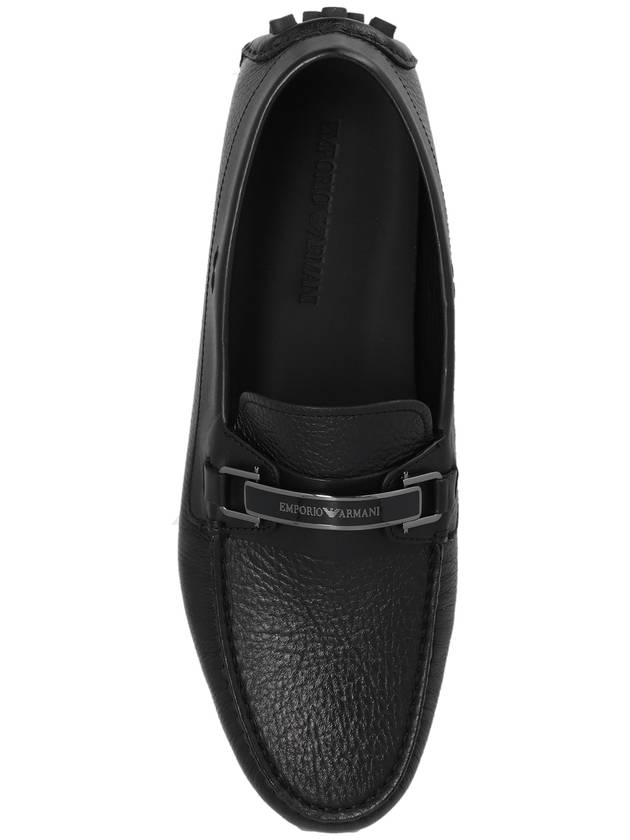 Emporio Armani Leather Loafers, Men's, Black - EMPORIO ARMANI - BALAAN 6