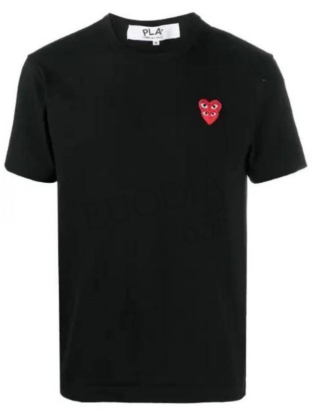 SS24 Play Comme des Gar ons Men s Double Red Heart T Shirt Black P1T288 - COMME DES GARCONS PLAY - BALAAN 6