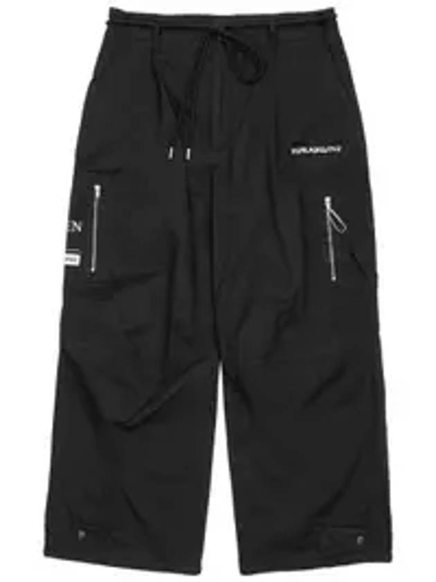 Hidden Guts Logo Wide Cargo Pants Black - BLACKBLOND - BALAAN 1