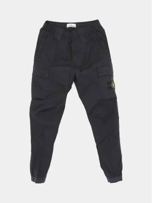 Stretch Cotton Tela Paracadute Cargo Straight Pants Navy Blue - STONE ISLAND - BALAAN 2